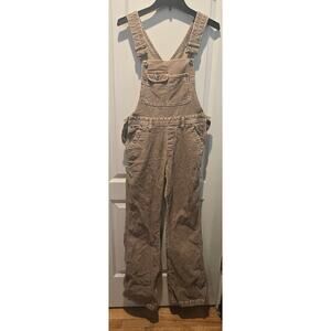 Silver Jeans Corduroy Overalls Beige sz 4 carpenter utility straight leg